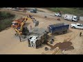 វេអងក្រឡាប់ និងទាញឡើងវិញ Trailer dump truck accident & recovery