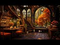 Soothing Jazz Instrumental Music 🍁 Autumn Ambient at Cafe Space ~ Boost Concentration with Soft Jazz