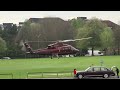 The Queen & Prince Philip depart Leicester by helicopter