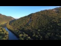 Drone Flight over Mapleton, PA 2016-10-12 with freight train along river  0087