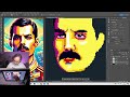 🎨🎧 Retratando a Freddie Mercury en pixelart [ASMR]