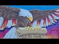Painting a HUGE Eagle graffiti mural
