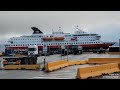 SHIPS AND FERRY THAT STOPS AT TRONDHEIM PIER.