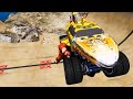 Superhero Cars Сhallenge on ramps with Spiderman Hulk and other Superheroes GTA V MODS