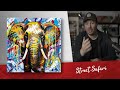 Painting Demonstration: Elephant in Pop Art & Street Art on Canvas | Street Safari