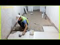 Excellent construction technique for apartment walkway floors using 60×60 ceramic tiles