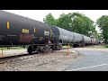 Train Blocks Highway For 30+ Minutes Waiting For Train Meet!  Fire Station At CSX Oxford RR Crossing