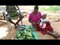 Preparing Boo/ Kunde for lunch in an African village in Kenya.