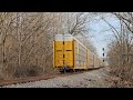 Fast CSX autorack train w/trail fail DPU in Woodbine, MD