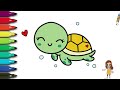 How to Draw a Cute Turtle