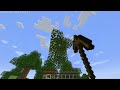 Mining a tree with a wooden pickaxe in Minecraft