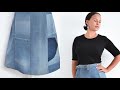 Thrift flip! From jeans to denim skirt | Make your own pattern!