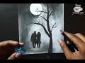 Drawing of nature | Couple Drawing | sketch of nature | drawing of couple | Pencil Drawing Easy