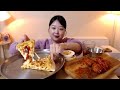 최애피자인 피자스쿨 고구마피자에 갈릭딥핑소스 듬뿍 매콤달콤 양념치킨 먹방 Sweet Potato Pizza spicy chicken Mukbang Eatingsound