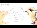 Cómo dibujar un Emoji Enamorado para niños | Dibujo de Emoji Enamorado