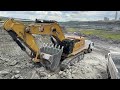 Caterpillar 395 Excavator Loading Trucks With Two Passes - Sotiriadis Mining Works - 4k