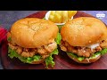 KFC Style Zinger Burger Recipe ❤️ | Crispy Chicken Burger 🍔