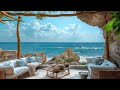 Seaside Coastal Coffee Shop with Relaxing Bossa Nova Jazz and Wave Sounds for Unwind