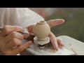 Making Tiny 2-Part Moon Jar On A Mini Wheel #ceramics #pottery #minipottery