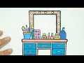 Drawing and colouring Dressing Table for Kids | Makeup Set drawing for little Artists