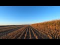 Paramotor flight playing straddle the corn & drag the frame