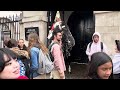 HORSE QUITS! Then POLICE TELLS IDIOT  Man To LEAVE The Horse Guards