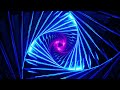 4K Animation. VJ Loop. Flight Through a Neon Triangle Tunnel. Infinitely looped animation