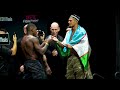 JOAQUIN BUCKLEY FLASHES MONEY IN THE FACE OF NURSULTON RUZIBOEV AT UFC ST LOUIS WEIGH INS