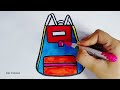 How to draw School Bag step by step | School bag drawing for kids | easy drawing