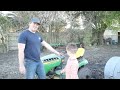 Our tractor is stuck | Playing in the mud with lawn mower | Tractors for kids