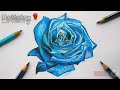 Rose Drawing ! Blue Rose! How to draw a Rose step by step? #art #rose #drawing #how #painting #blue