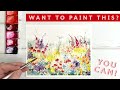 Watercolour Landscape Painting for Beginners | Spring Flower Field