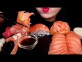 ASMR SALMON SPICY FIRE CHICKEN SAUCE EATING SOUNDS MUKBANG NO TALKING