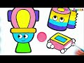 Toilet Drawing, Painting and Coloring for Kids & Toddlers | Drawing Basics #212