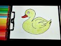 How To Draw Duck - Easy And Simple Drawing for Kids!