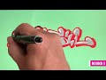 How to draw graffiti simple bubble style