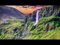 Calm and Peaceful Piano Music - View of Mountain Waterfalls