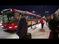 Sweden, Stockholm, ride with bus 583 from Arlanda Airport Terminal 5 to Märsta Train Station