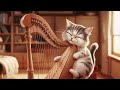 【Relaxing Harp】Kitten Performance #cat #relax #harp #music
