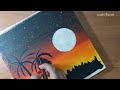 full moon painting // Beautiful sunset painting🌅🧡#painting #satisfying