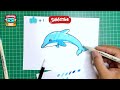 How to Draw a Cute Dolphin easily | step by step