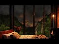 Rain Sounds and Crackling Fireplace | Cozy Cabin at Night | Sleep | Study | Relax | Meditation