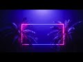 4K Neon Glowing Frame Between Palms | 3 Hour Loop Video | Screen Saver | Smooth Transition | 05