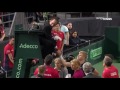Denis Shapovalov hits chair umpire in the face and gets disqualified || DAVIS CUP 2017 ||
