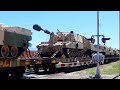 A Military Heavy Equipment Train Rolls Through Marfa, Texas