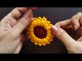 Crochet Sunflower Curtain holder #crochetcurtainholder