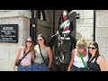 UNBELIEVABLE: Tourist Wants to Shake King's Guard's Hand at Horse Guards in London