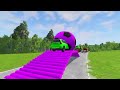 TRANSPORTING PIXAR CARS & FRUITS WITH COLORED & JOHN DEERE vs CLAAS vs TRACTORS - BeamNG.drive