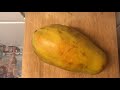 Cutting a papaya