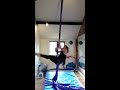 Aerial silks drop front dive into star